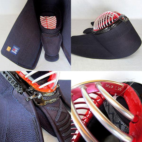 剣道具一式 【山本のネーム入り】身長173cm 専用の革袋つき 楽天市場】剣道具 剣道防具 単品 面 天 Ten 極厚 8mm ミツボシ ヘリ紺