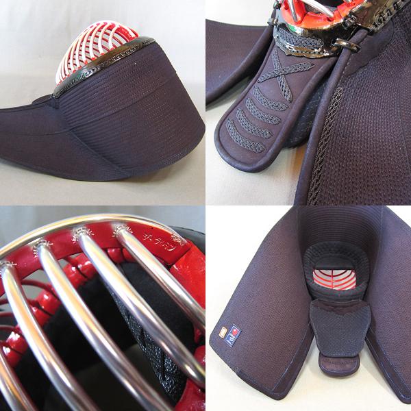 日本製日本製剣道具 剣道防具 単品 面 天 アスリート 6mm 織刺 ヘリ紺