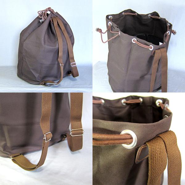 剣道 薙刀用 茶帆布防具袋 リュック式 : h-bougufukuro-004 : 春日武  