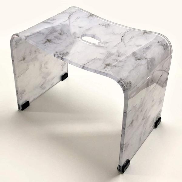 最適な材料 座高約30cm グレー L バスチェア マーブルストーン 風呂椅子 センコー 63678 バスチェア
