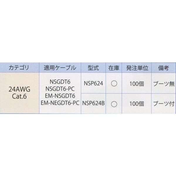 NSP624B Cat6 モジュラ−プラグ ブーツ付 100個 : n通信機材 - 通販
