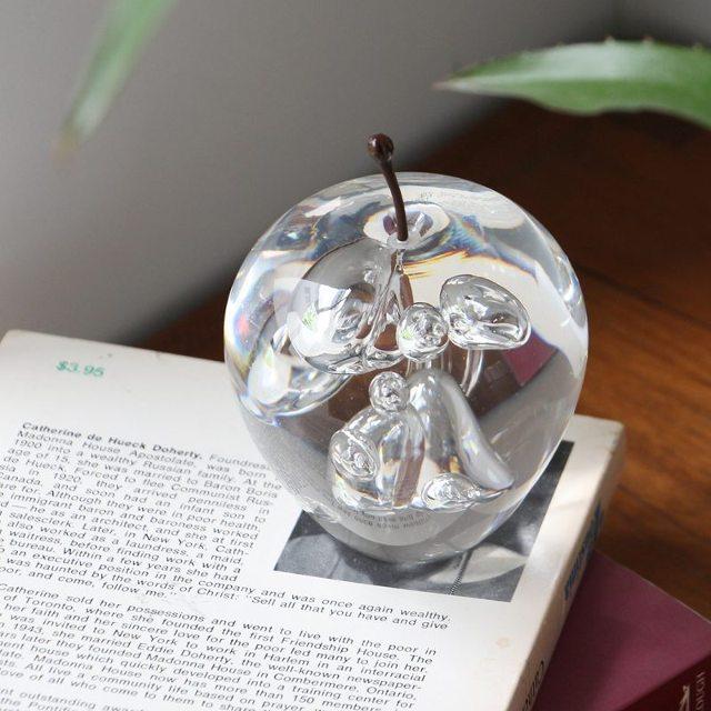 ペーパーウェイト アップル クリア Apple Clear りんご 置物 オブジェ