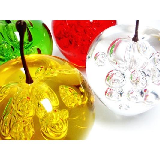 りんご 置物 オブジェ ペーパーウェイト アップル apple イエロー