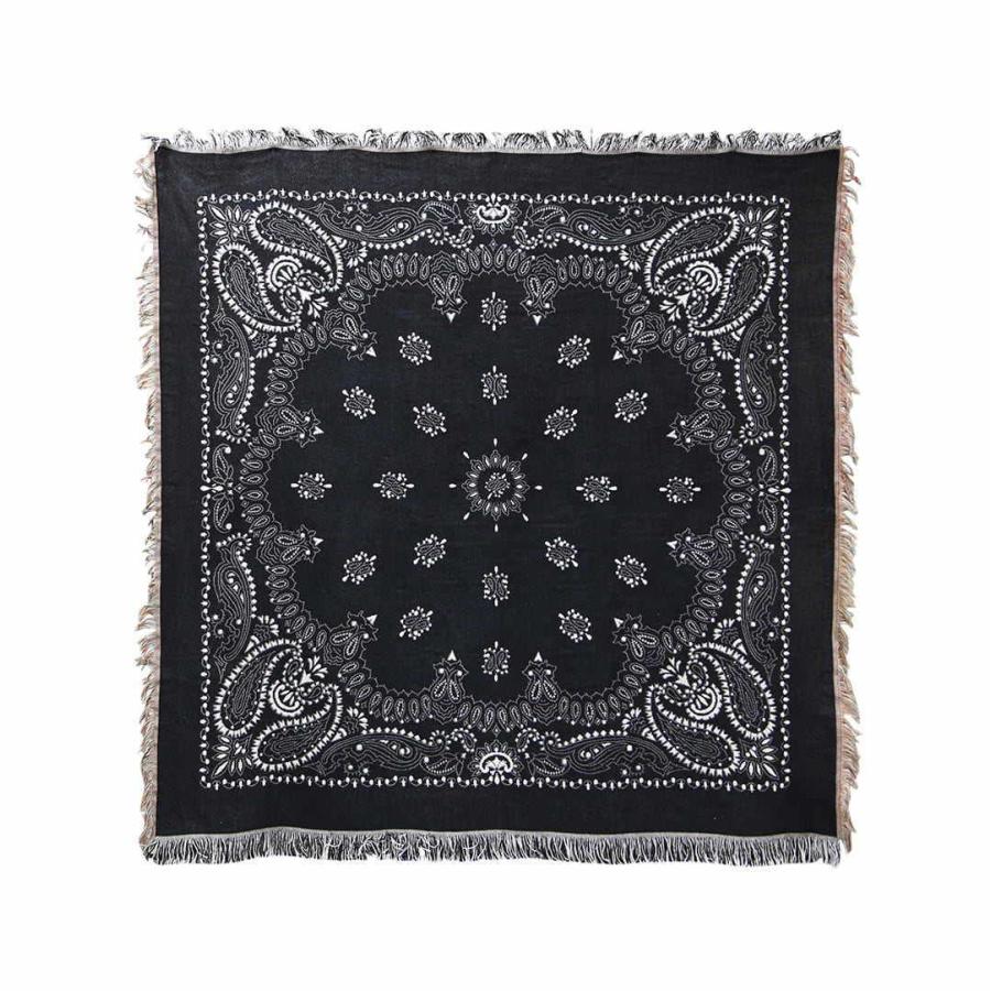 バンダナ スローケット ペイズリー Bandana Throwket Paisley Black