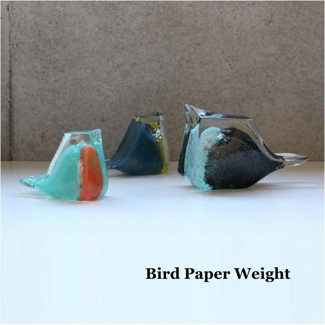 ガラス製 小鳥の置物 ペーパーウェイト バード ペーパー ウェイト スモール S-N Bird Paper Weight Small