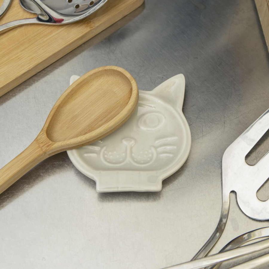 キャット スプーンレスト Cat Spoon Rest お玉置き 陶器 猫 ネコ｜n-l｜03