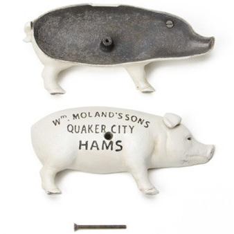 ブタ 豚 貯金箱 雑貨 Hams Standing Pig Bank ホワイト : インテリア
