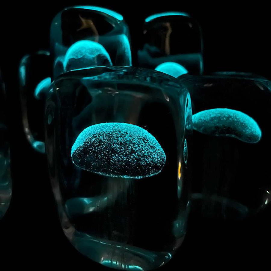ガラス オブジェ クラゲ Jellyfish Paper Weight Square ガラス オブジェ クラゲ Jellyfish Paper Weight Square