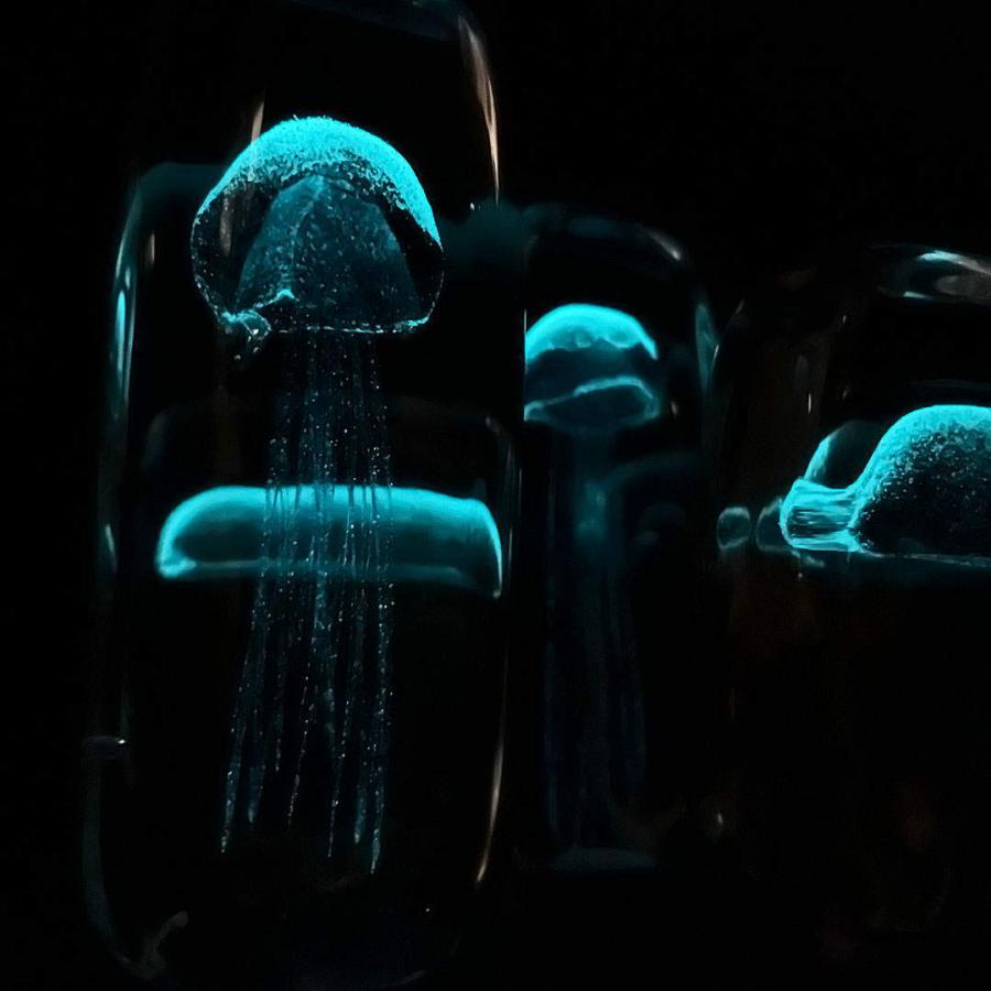 ガラス オブジェ クラゲ Jellyfish Paper Weight Tall ペーパーウェイト 置物 インテリア オブジェ 癒し 玄関 手作り｜n-l｜10