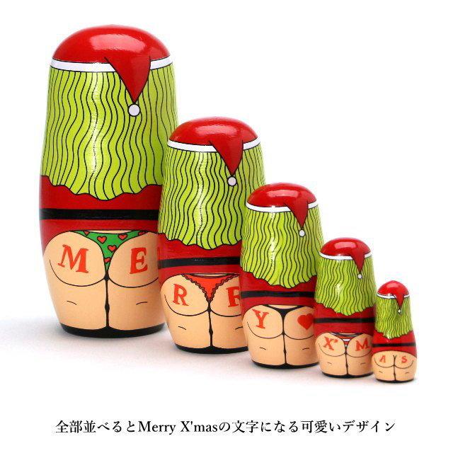 マトリョーシカ 人形 手作り 木製 サンタクロース MIDORI KOMATSU