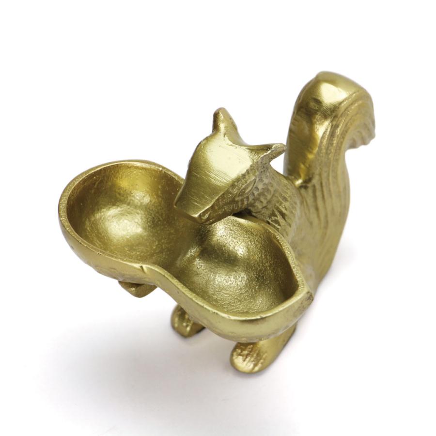 アルミ トレイ 小物入れ リス Squirrel & Nuts Gold ゴールド