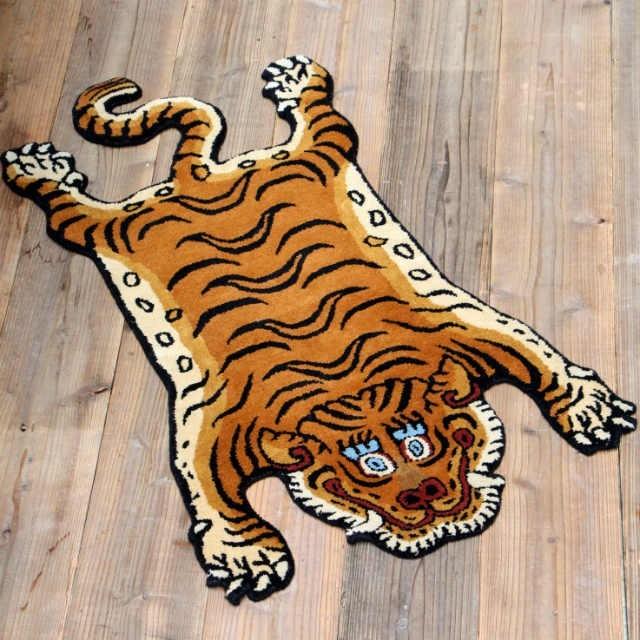 チベタン タイガーラグ DTTR-01 Sサイズ Tibetan Tiger Rug Small 60×100cm ラグ 寅 虎 絨毯 カーペット チベタン マット 玄関マット｜n-l｜03