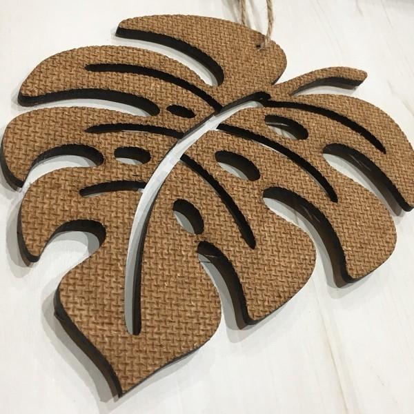 ハンドメイド ハワイアン調 モンステラ インテリアプレート