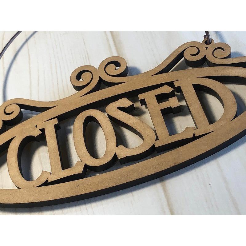 ハンドメイド 木製サインプレート「CLOSED クローズ」 アンティーク調