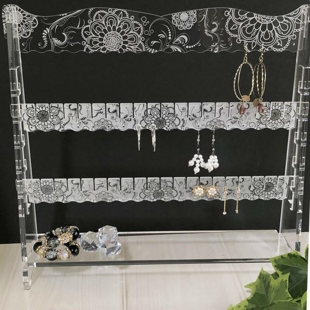 大容量 アクセサリー ピアススタンド おしゃれなボタニカル柄 デザイン クリア アクリル ジュエリーラック 収納 ディスプレイ インテリア 撮影用 ハンドメイド Hm Botanical 3 Pierced Stand N Lighting ヤフーshop 通販 Yahoo ショッピング