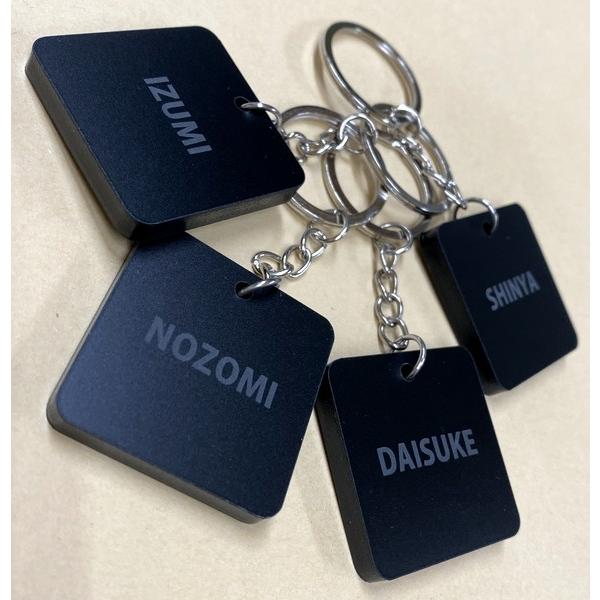 「お好きな文字入れます」 おしゃれな キーリング 選べるカラー＆デザイン ラウンド スクエア オーダー キーホルダー ルームキー 部屋番号 宅配ボックス |  | 02