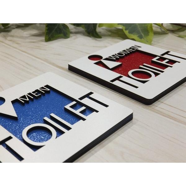 ハンドメイド MEN & WOMEN 2枚セット おしゃれな 木製 壁付け トイレ