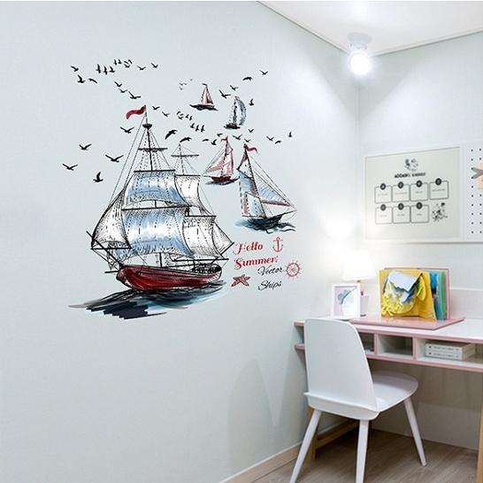 ウォールステッカー 帆船 航海 壁紙シール 舵 向かい風 英語 マリン風 内装 貼り直し 賃貸可 送料無料 Other Sailing Ship Sea N M 通販 Yahoo ショッピング