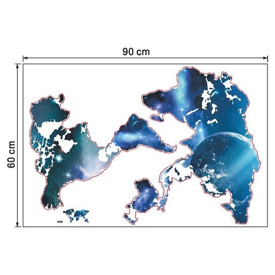 ウォールステッカー 世界地図形の宇宙空間 インテリアシール 剥がせる 惑星 寝室の背景 奥行き 送料無料｜n-m｜05