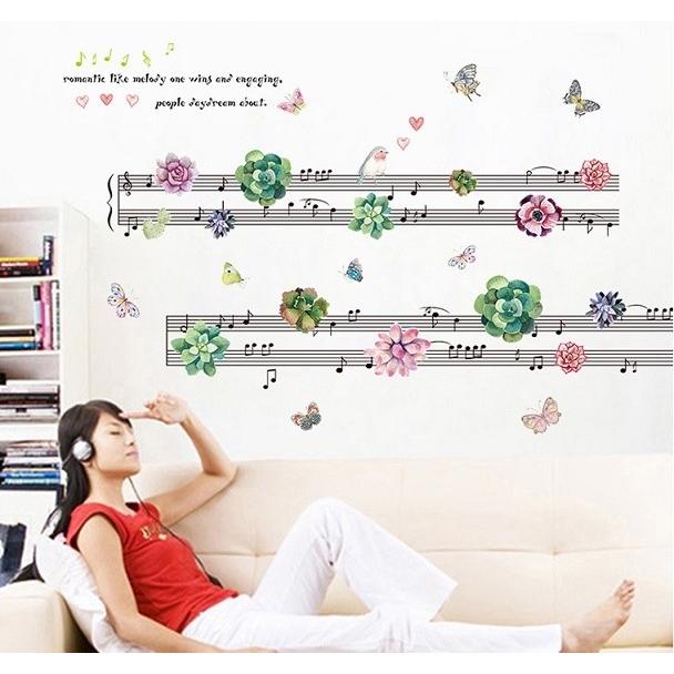 ウォールステッカー 楽譜と花 壁紙シール 音符 蝶々 小鳥 部屋がおしゃれな音楽室に 送料無料 Pi0ipz5z N M 通販 Yahoo ショッピング