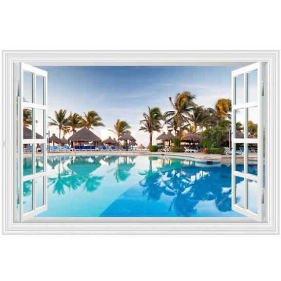 ウォールステッカー 窓 リゾートバカンス 壁シール プールサイド 椰子の木 パラパ 南の島 送料無料 Pkcnys9qdx N M 通販 Yahoo ショッピング