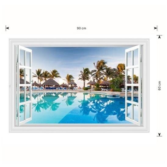 ウォールステッカー 窓 リゾートバカンス 壁シール プールサイド 椰子の木 パラパ 南の島 送料無料 Pkcnys9qdx N M 通販 Yahoo ショッピング