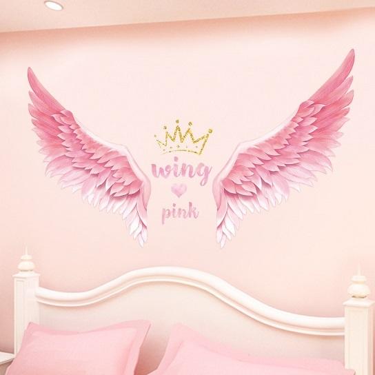 ウォールステッカー ピンクの羽 王冠 映える 壁紙シール ハート 天使の翼 女子部屋 誕生日 送料無料 Qr9221 N M 通販 Yahoo ショッピング
