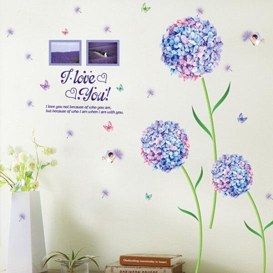 ランキングtop5 ウォールステッカー あじさいの花球 写真フレーム 壁紙シール 蝶と綿毛 英文 上品 ハート 妖精 青紫 送料込み Supplystudies Com