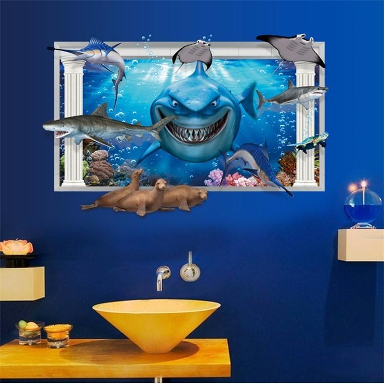ウォールステッカー サメと魚 海中世界 3d壁シール 水族館にいる気分 お洒落な 鮫 インテリアに 送料無料 Z58upvztb7 N M 通販 Yahoo ショッピング