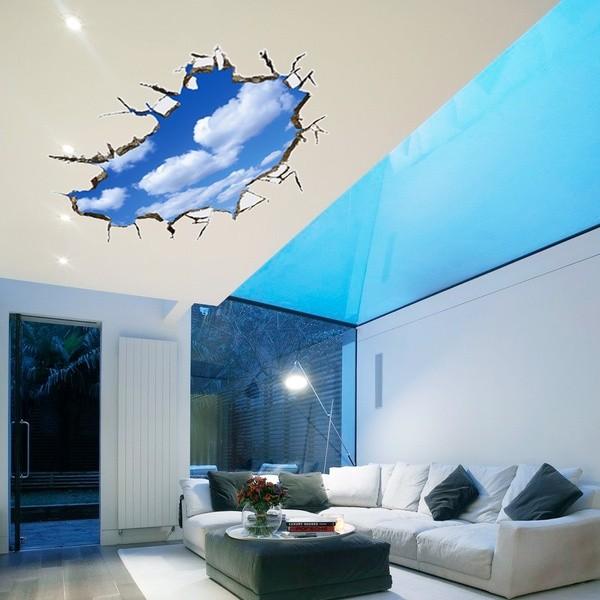 ウォールステッカー 空パターン 3D 壁シール リアルな 雲 青空