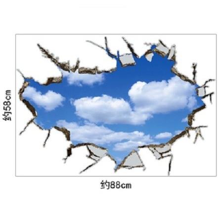今季も再入荷 ウォールステッカー 空パターン 3d 壁シール リアルな 雲 青空 開放的な気分 トリックデザイン 送料無料 送料0円