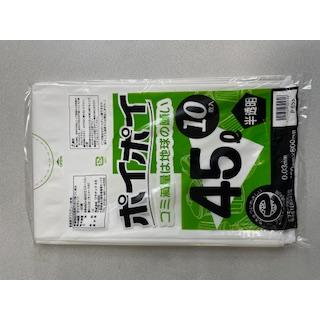 プラテック45 P-653 ポリ袋 ゴミ袋 ポイポイ 45L 半透明 10枚入 1冊