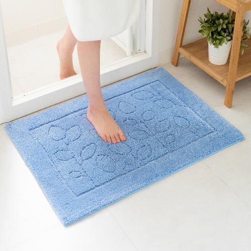 オカ バスマット 乾度良好ファイン 60×85cm ブルー 65386 1枚