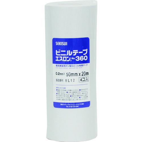 セキスイ エスロンテープ No.360 0.2mm×50mm×20m 白 V360W05 4巻 セキスイ エスロンテープ No.360 0.2mm×50mm×20m 白 V360W05 4巻