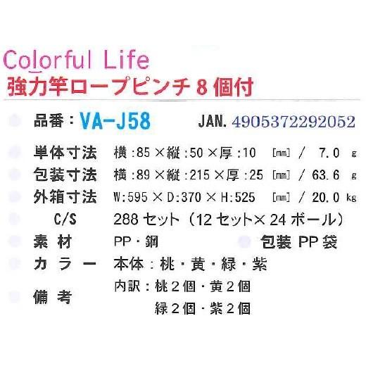 セキデン 強力竿ロープピンチ VA-J58 8個入 1パック : 中村産業 セキデン 強力竿ロープピンチ VA-J58 8個入 1パック : 中村産業