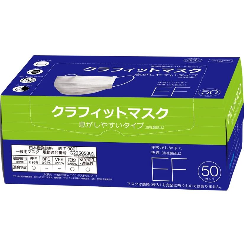 クラレ（kuraray） クラフィットマスク 息がしやすいタイプEF 50枚入 1