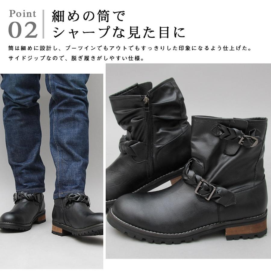 奇跡の再販 エンジニアブーツ メンズ 防水 防滑 ショートブーツ 黒 サイドジップ ドレープブーツ サイドファスナー メンズブーツ ベルトデザイン おしゃれ 履きやすい 歩きやすい 疲れにくい 滑りにくい 雨 カジュアル ブラック ブラウン 送料無料 Albiceleste