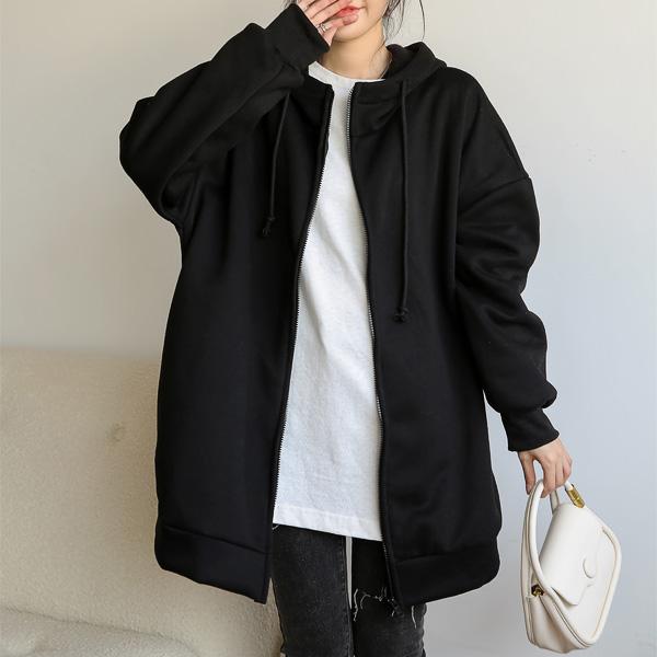 パーカー レディース 40代 50代 冬 ロング ゆったり ジップアップ