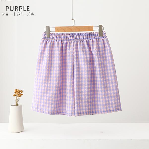 ルームウェア レディース 夏 ワイドパンツ イージーパンツ チェック ウエストゴム 楽 快適 部屋着 ワンマイルウェア ロングパンツ ショートパンツ 送料無料 |  | 16