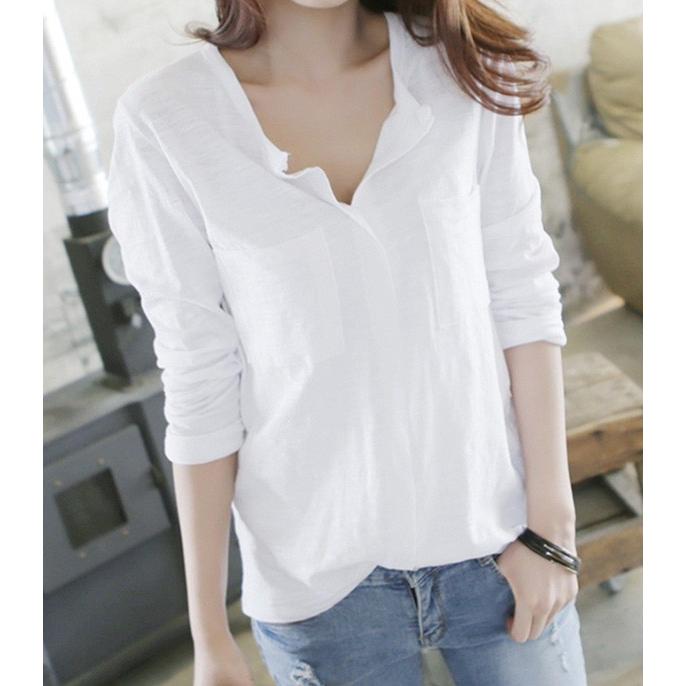 Tシャツ レディース トップス 長袖 シワ加工 Vネック カットソー 天竺 胸ポケット シンプル 30代 春 夏 メール便のみ送料無料2 9月日から30日入荷予定 C Ltop 348 N Mart 通販 Yahoo ショッピング