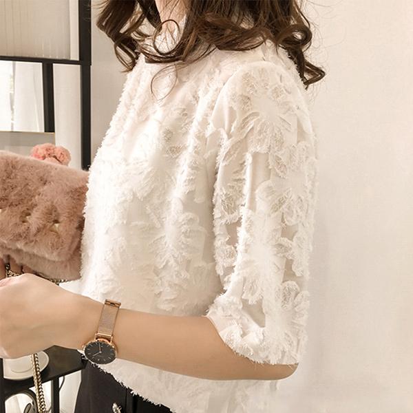 Tシャツ 総レース レディース トップス ブラウス 半袖 透け感 シアー