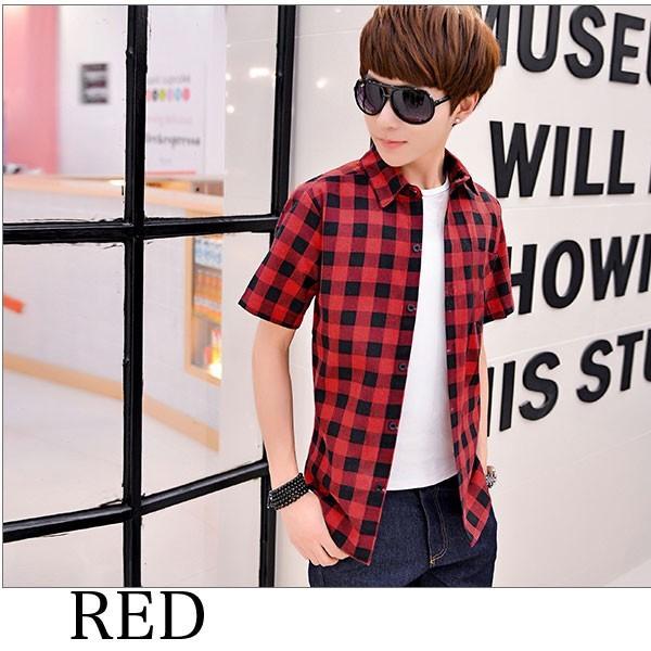 メール便のみ送料無料1 ブロックチェック半袖シャツ チェックシャツ メンズ レッド ブルー アウトレット 予約 11 1 10入荷予定 C Msh 007 N Mart 通販 Yahoo ショッピング