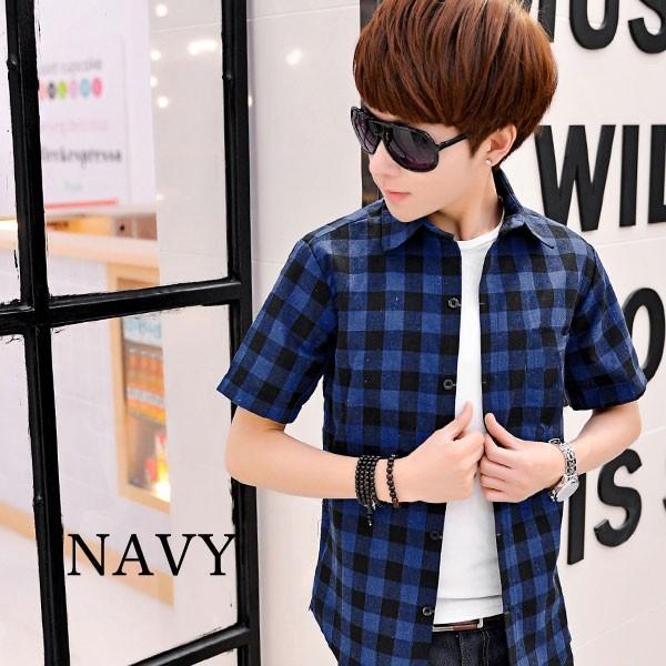 メール便のみ送料無料1 ブロックチェック半袖シャツ チェックシャツ メンズ レッド ブルー アウトレット 予約 11 1 10入荷予定 C Msh 007 N Mart 通販 Yahoo ショッピング