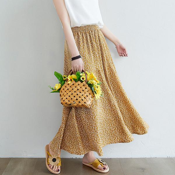 花柄スカート ロング レディース ミモレ丈 総柄 フラワーデザイン