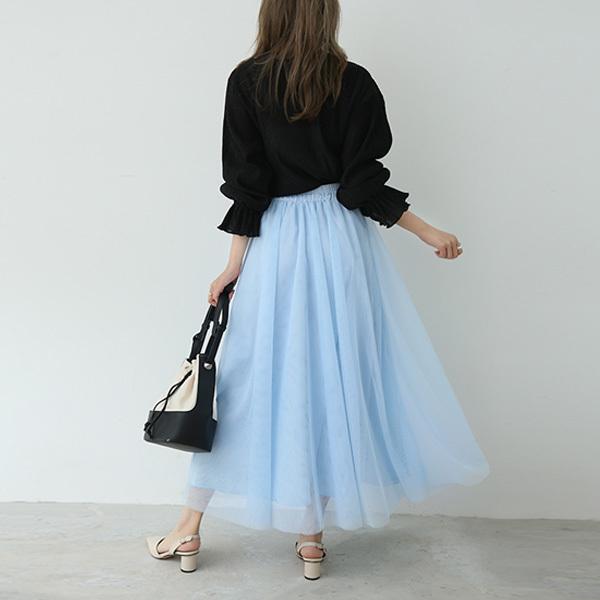 チュールスカート レディース ロング マキシ丈 ボトムス