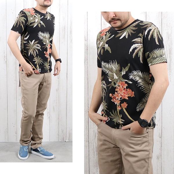 Tシャツ メンズ 半袖tシャツ 花柄 プリント 総柄 ボタニカル おしゃれ カジュアル サーフ メール便のみ送料無料2 S Ts N Mart 通販 Yahoo ショッピング