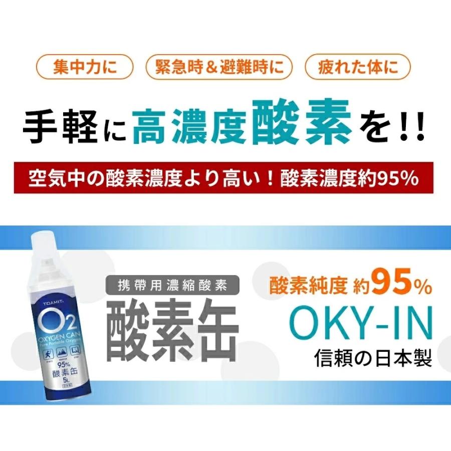 酸素缶 家庭用 日本製 酸素ボンベ 5L 携帯用 東亜産業 濃縮 酸素スプレー 備蓄用 救急 酸素補給 :toa-001-3set:N-MART -  通販 - Yahoo!ショッピング