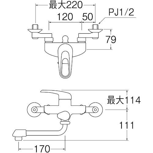 ＳＡＮＥＩ シングルシャワー混合栓 CSK1710D-13  【114-7104】｜n-nishiki｜03