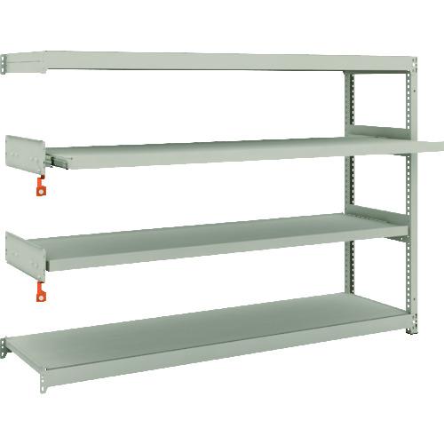 トラスコ中山 ＴＲＵＳＣＯ Ｍ１．５型軽中量棚 １７６０Ｘ４４５Ｘ１２００ ２段 スライド２段 連結 M1.5-4642M2B