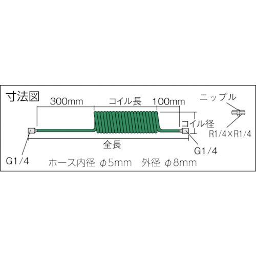 ＴＲＵＳＣＯ スパッタウレタンコイルホース ５Ｘ８ｍｍ 使用範囲１．３ｍ TCH-803 (5X8)  【231-5262】｜n-nishiki｜03